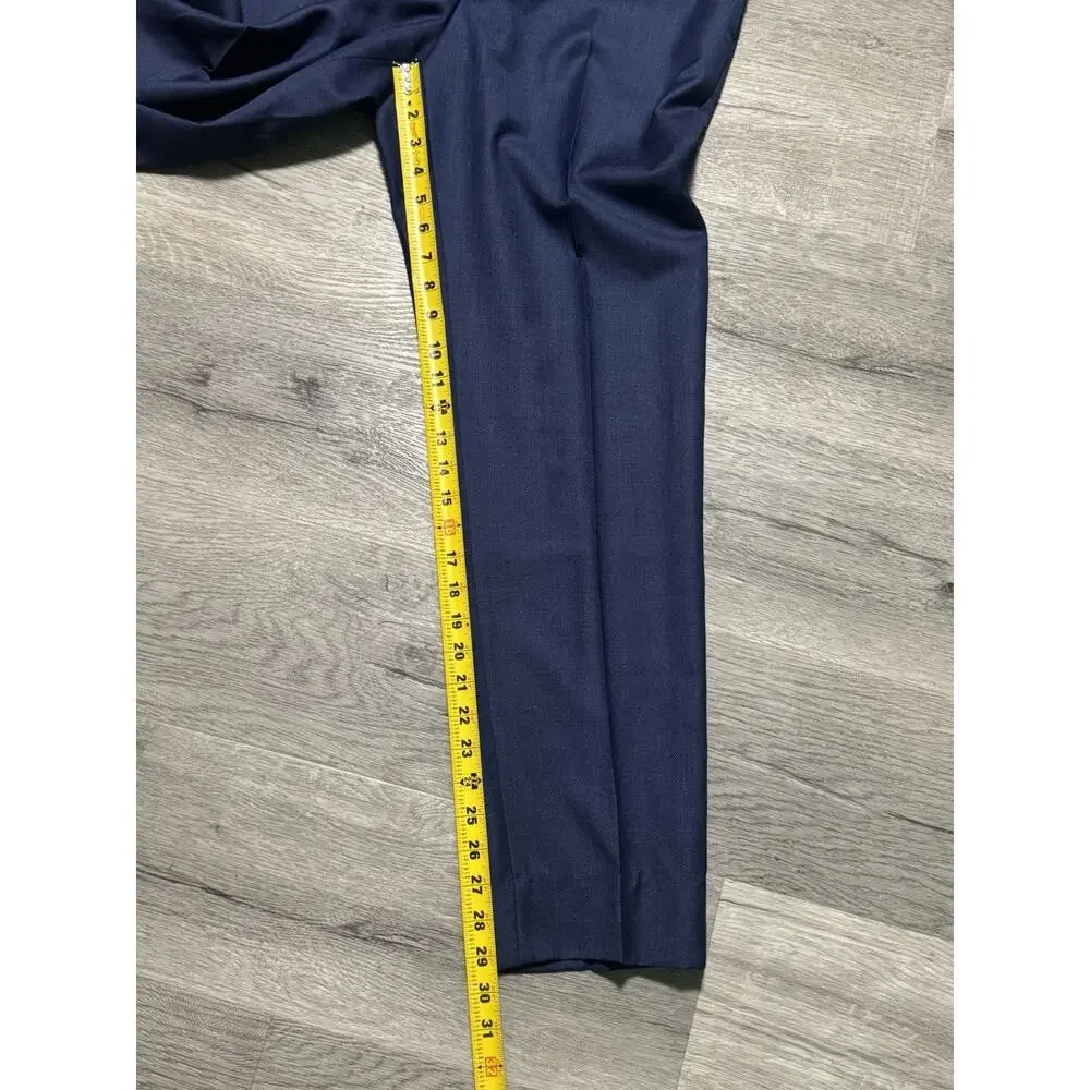 SuitSupply Sienna Int Blue Wool Suit 42L 34x30 Reda Super 130s